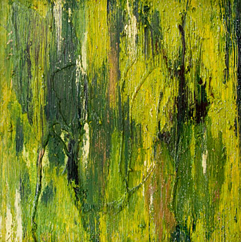 Vertical textured green painting