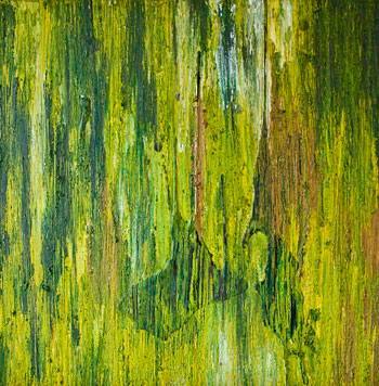 Vertical textured green painting