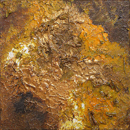 Textured yellow and brown painting