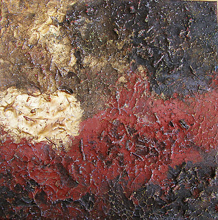 Textured red and brown painting